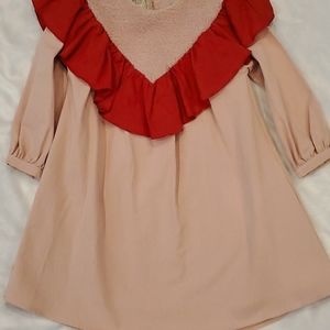 Popelin Pink Yoke Dress